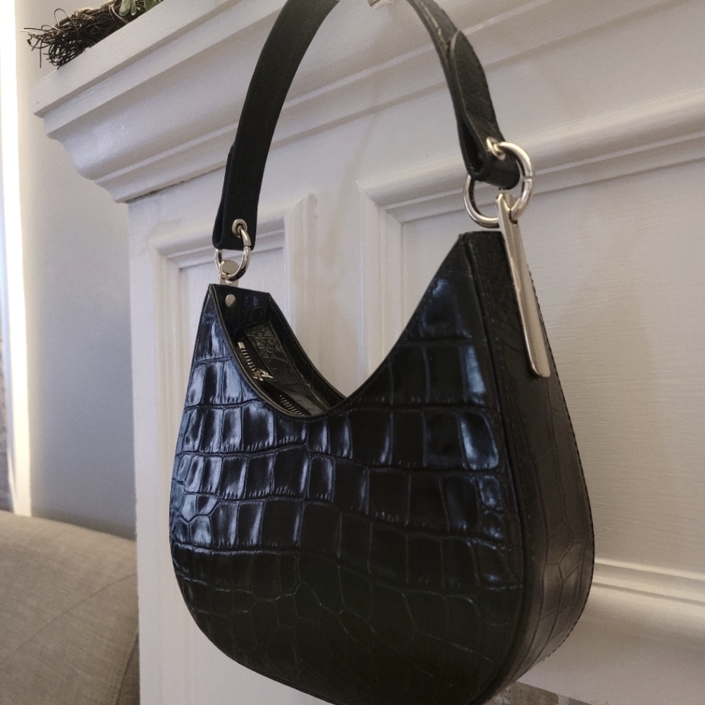 & Other Stories black croc shoulder bag NWOT